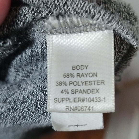 Gray Sweatshirt like Top with Black Lace going down each sleeve - Picture 10 of 11